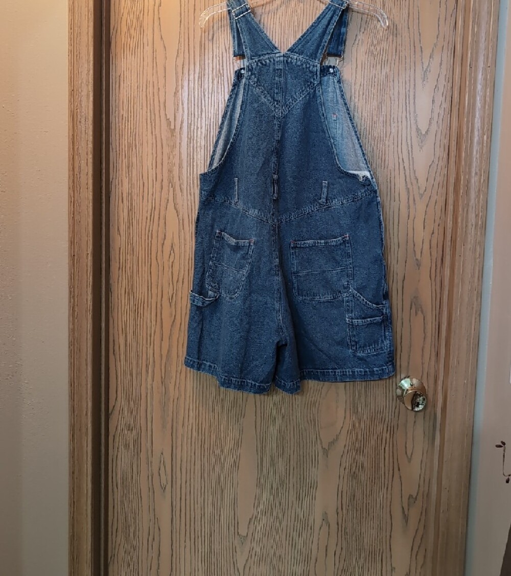 Vintage 90s Denim Disney Winnie the Pooh Overalls Shorts - Blue - Picture 2 of 7